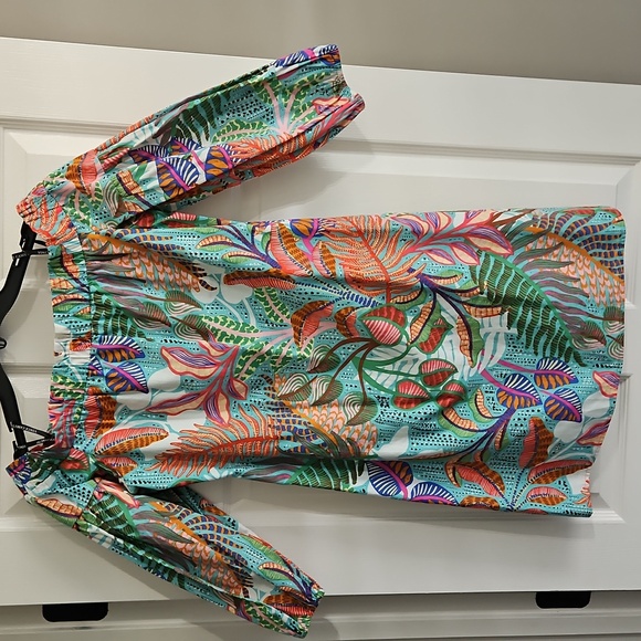 Vince Camuto Dresses & Skirts - Vince Camuto Off The Shoulder 3/4 Bubble Sleeve Shift Dress:Aqua Tropical:Size-6